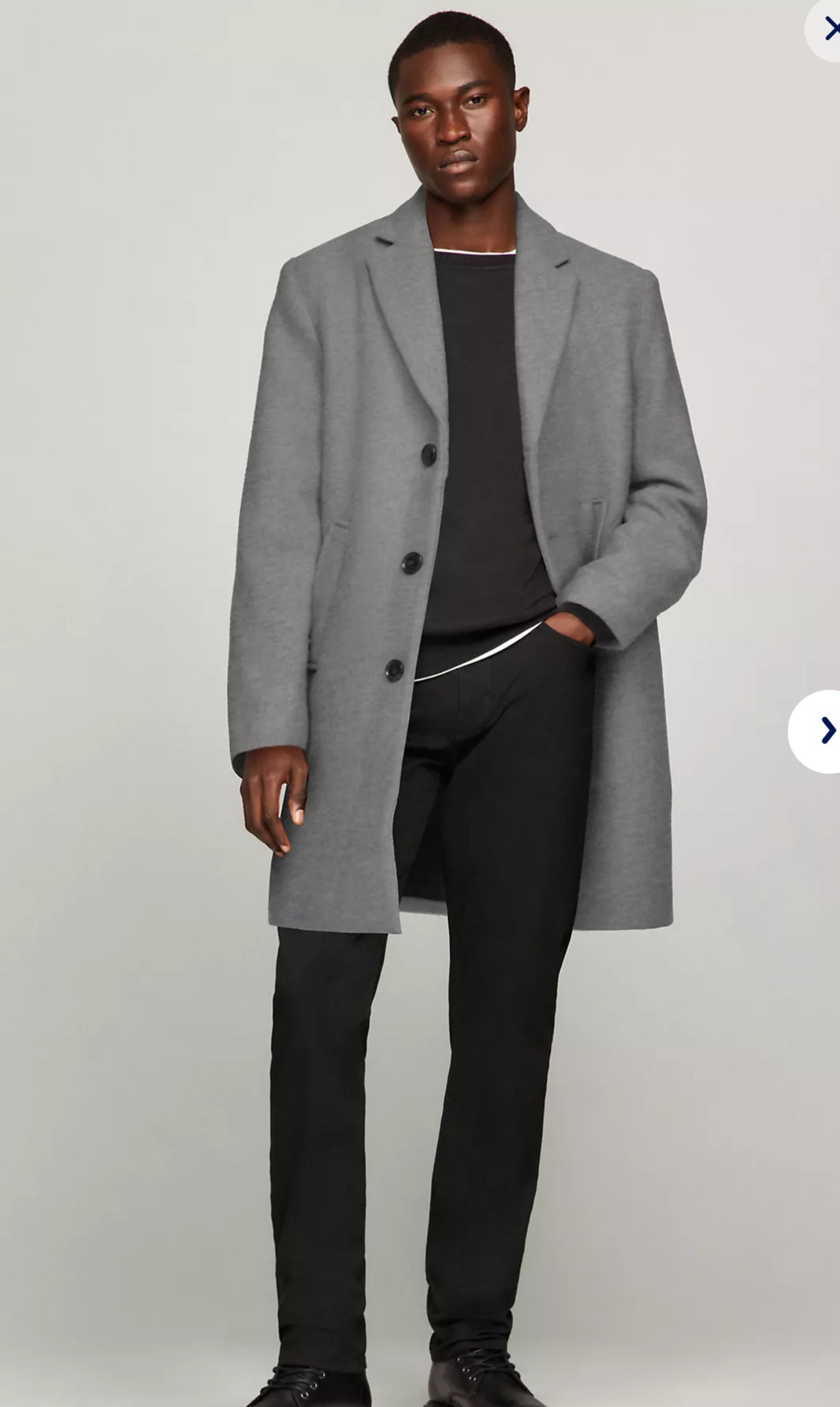 Wool-Blend Casual Coat